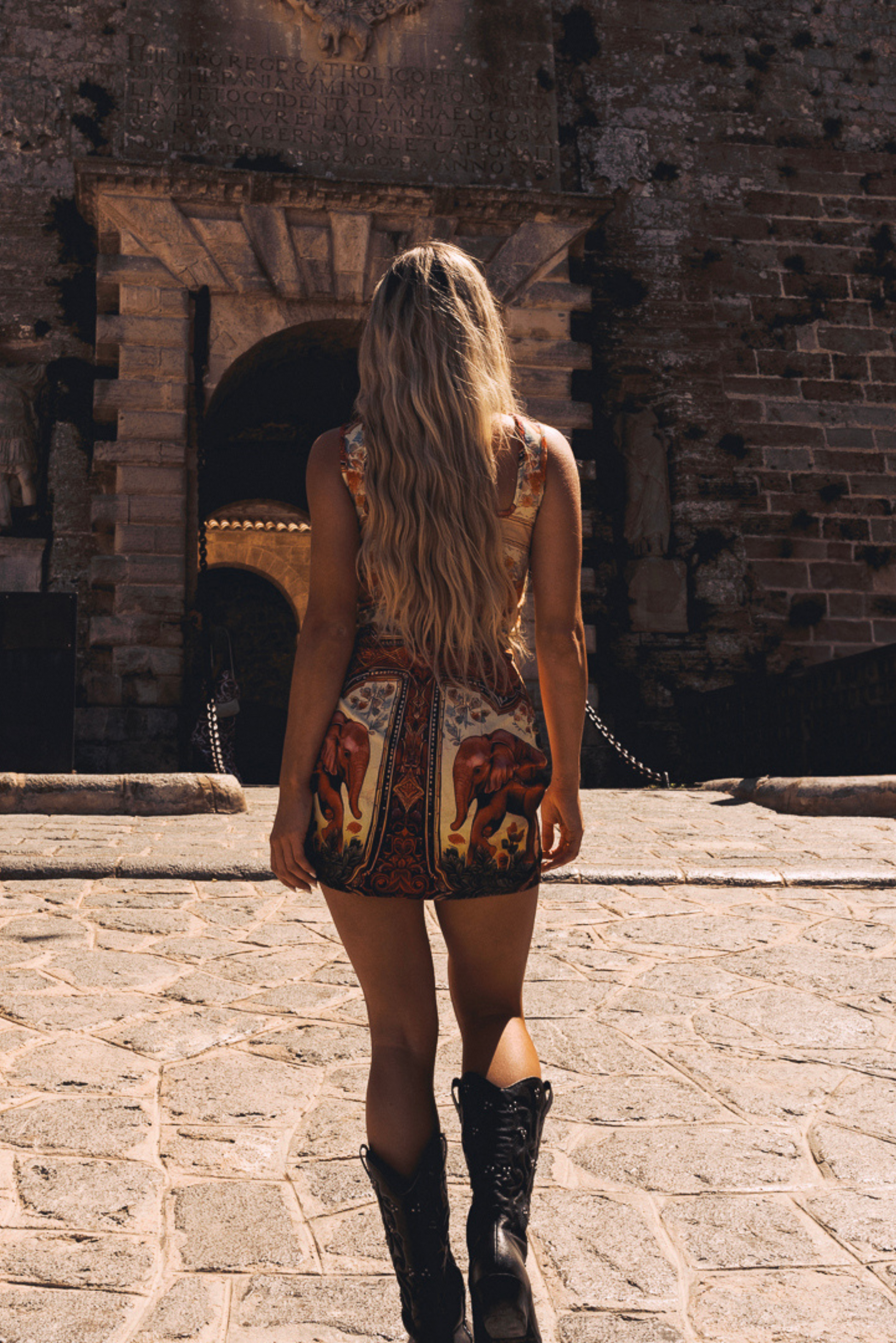 Santa Maria Printed Mini Dress