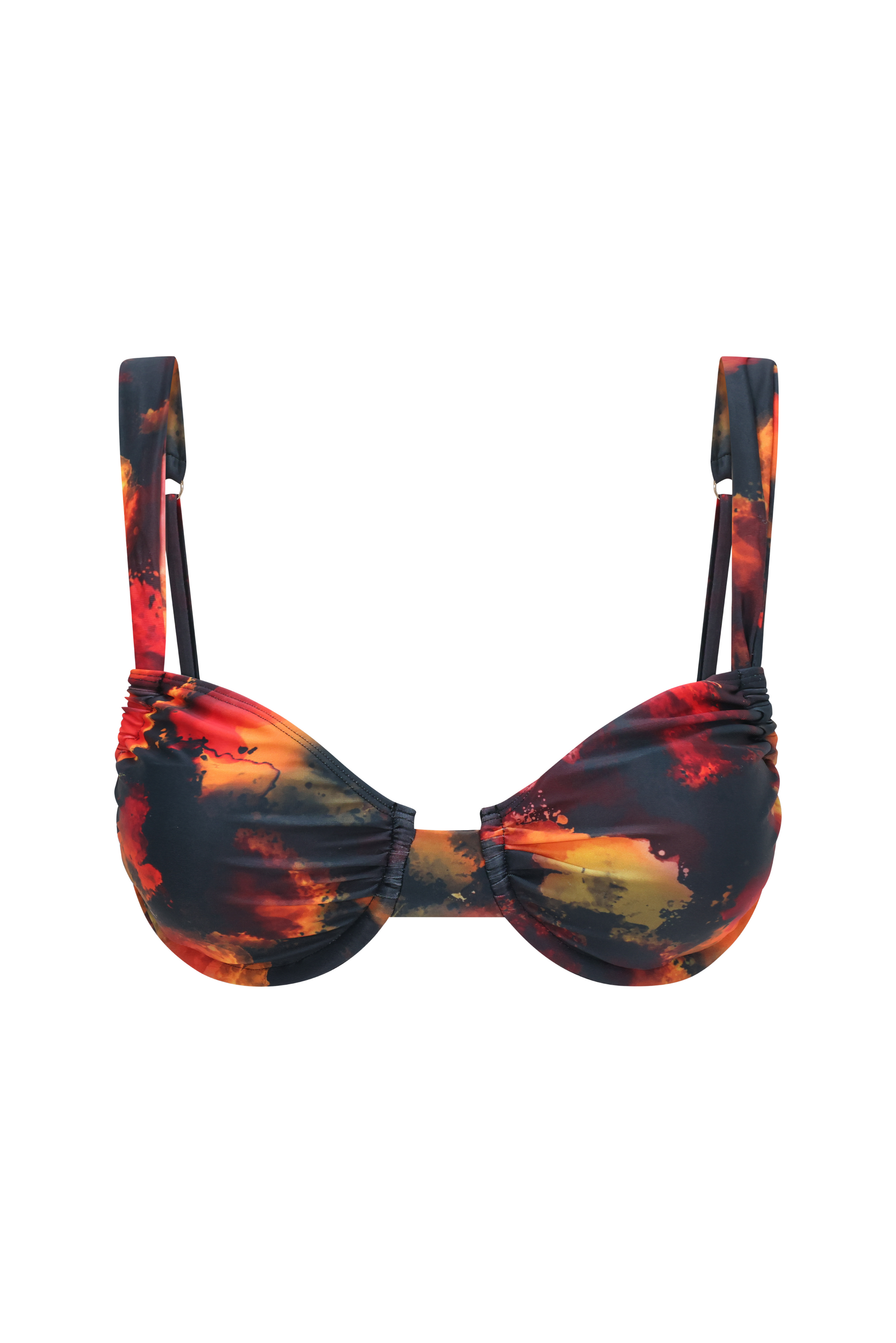 Soleil Orange Tie Dye Adjustable Bikini Top