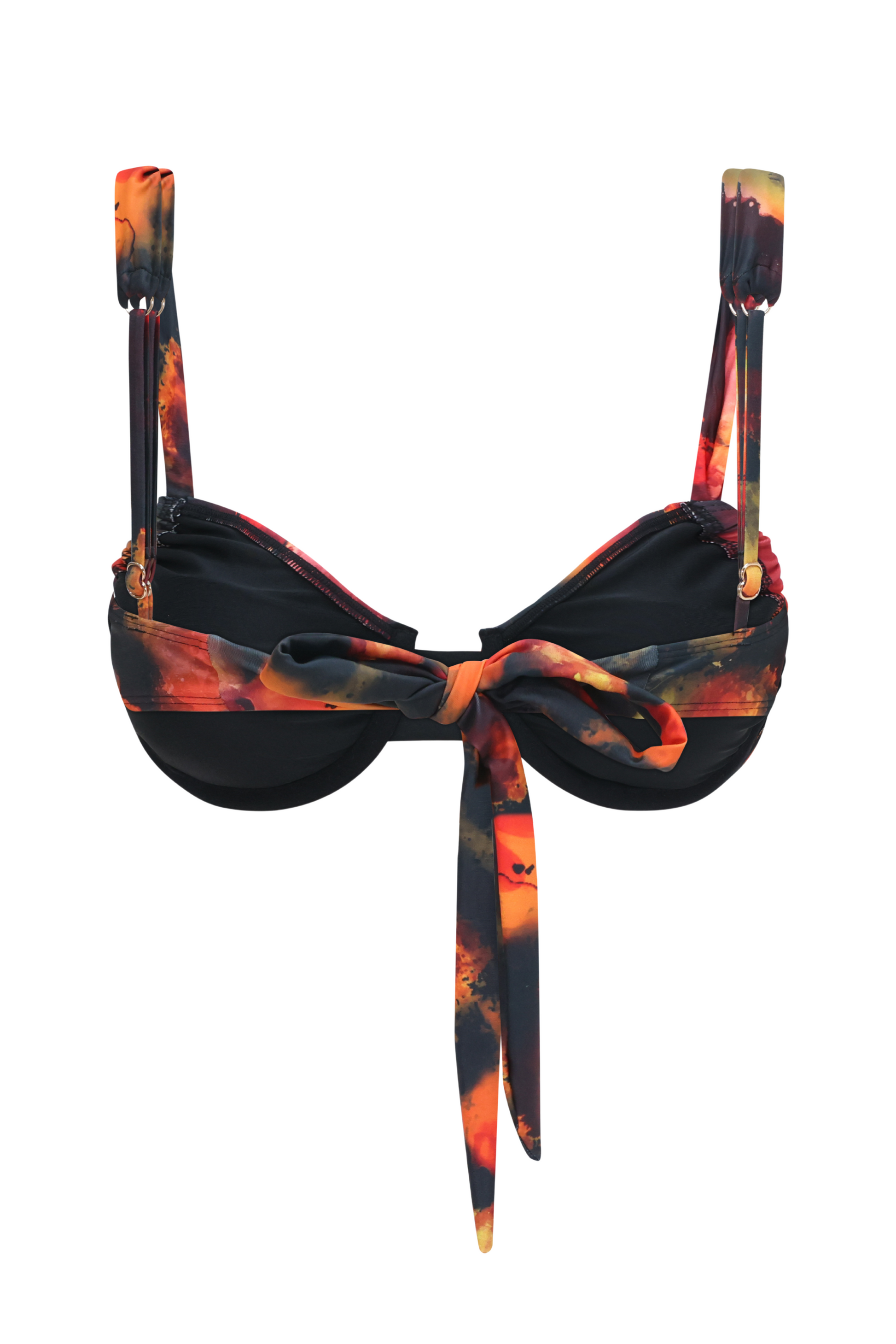 Soleil Orange Tie Dye Adjustable Bikini Top
