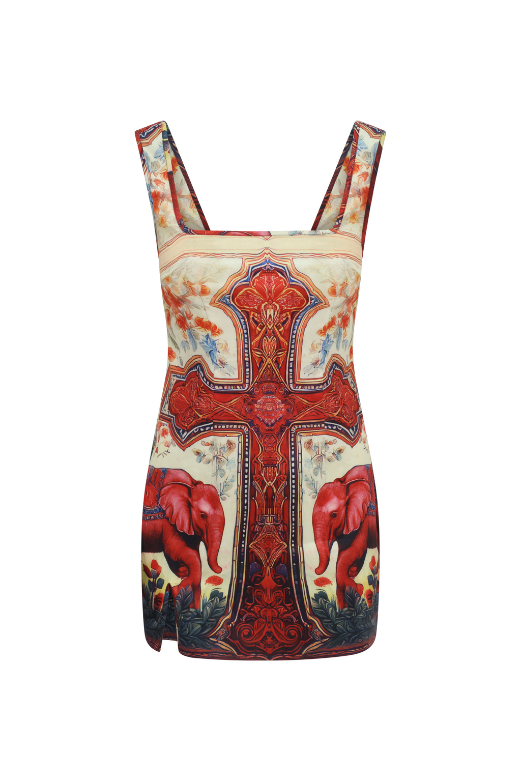 Santa Maria Printed Mini Dress
