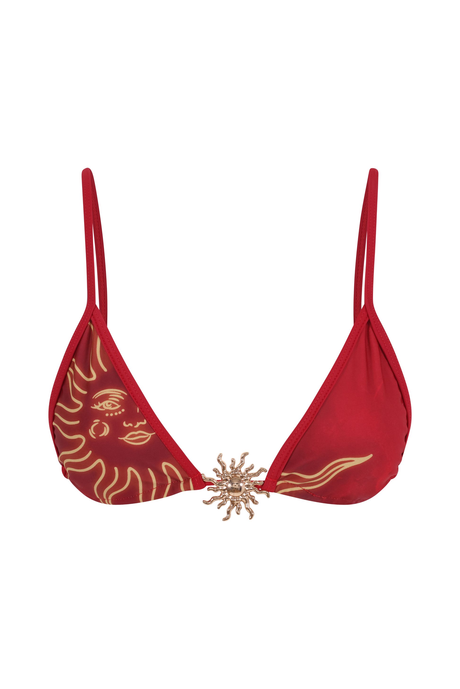 Celeste Cherry Red Triangle Bikini Top