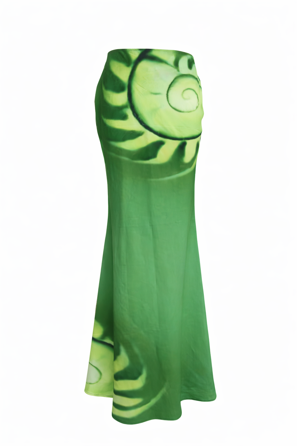 Emeralys Green Shell Print Maxi Skirt