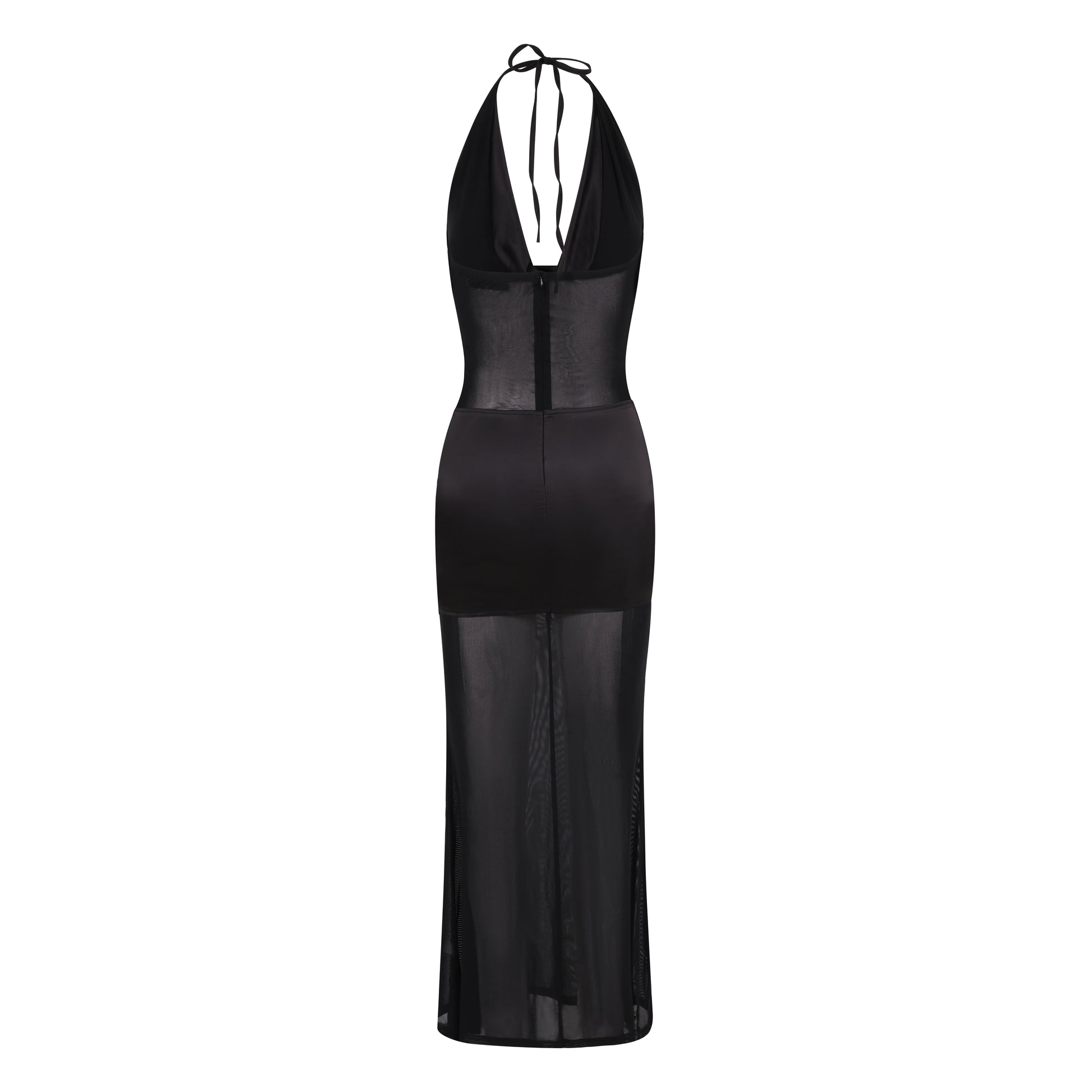 Onyx Drape Front Maxi Dress