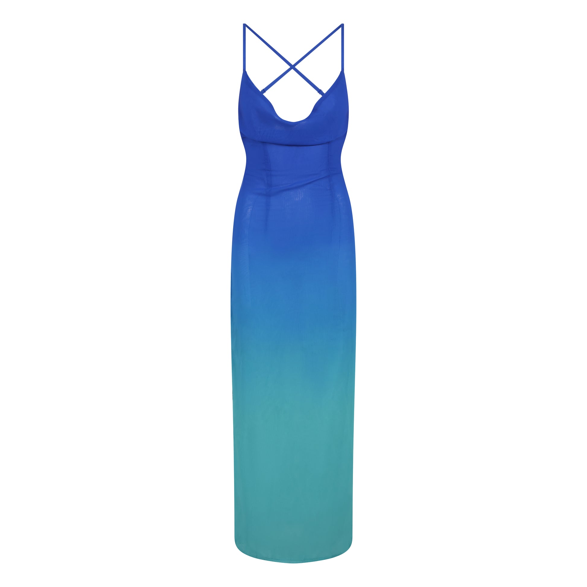 Oceania Ombrè Backless Maxi Dress