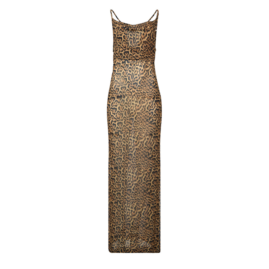 SAMPLE SALE - Leopard Amantis Sheer Maxi Dress