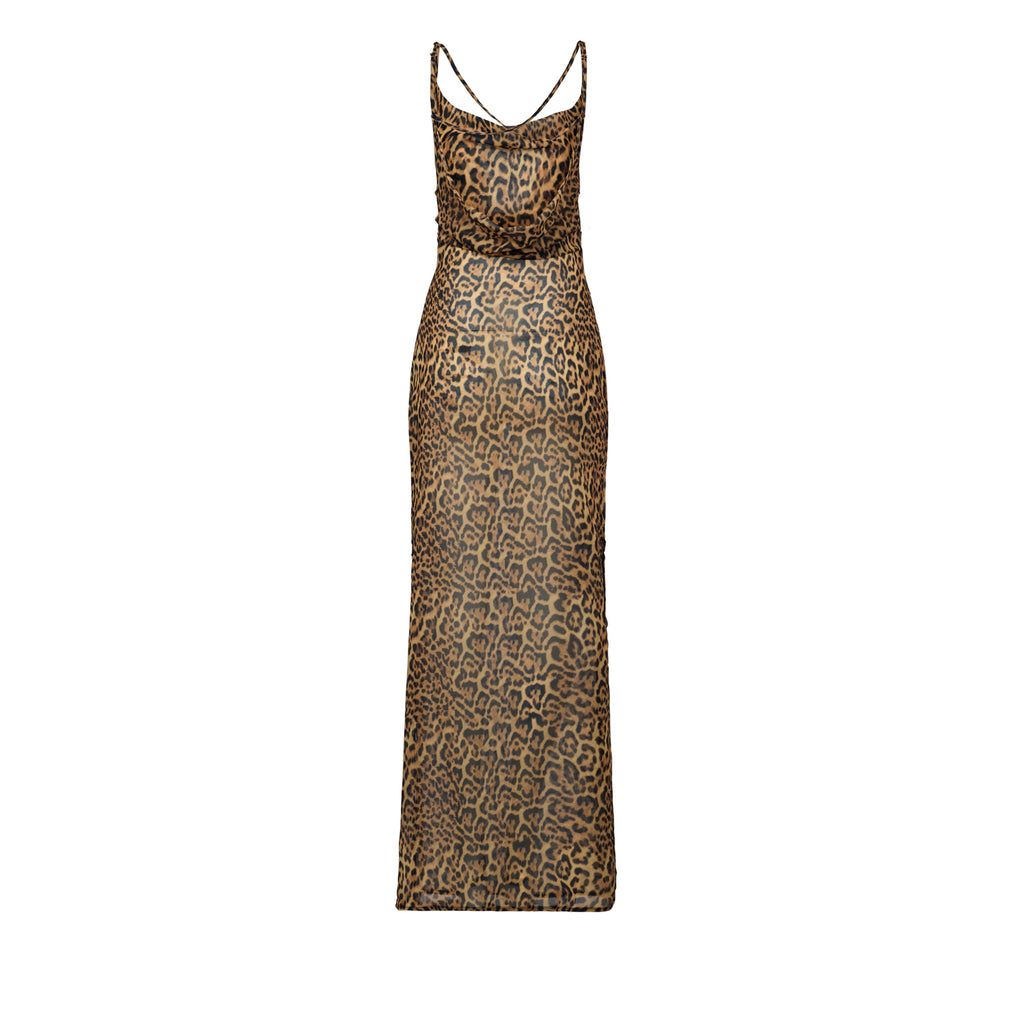 SAMPLE SALE - Leopard Amantis Sheer Maxi Dress