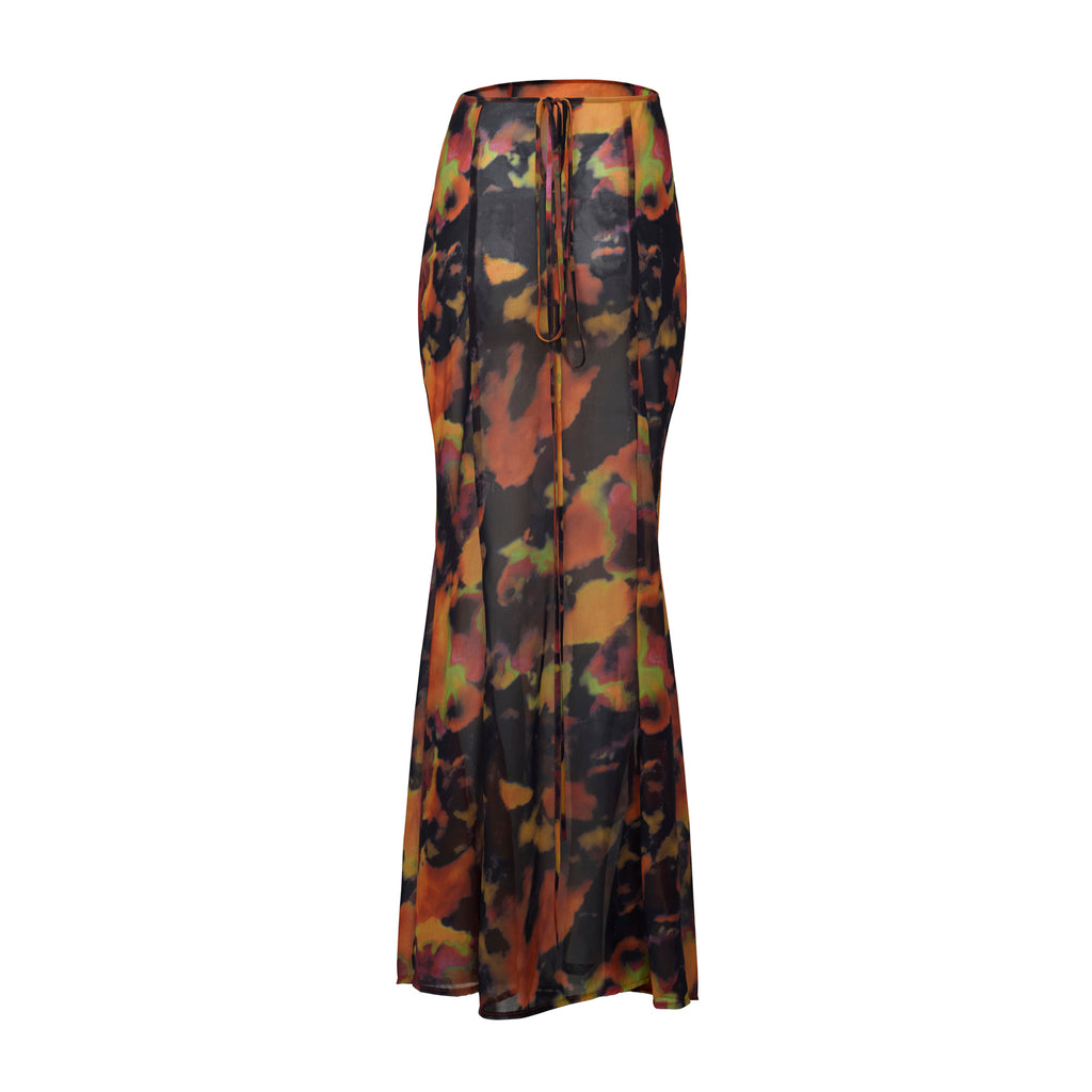 Soleil Orange Tie Dye Skirt