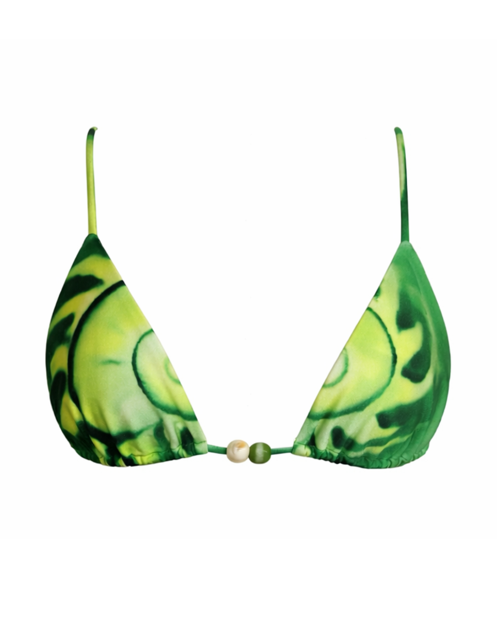 Emeralys Green Shell Print Triangle Bikini Top