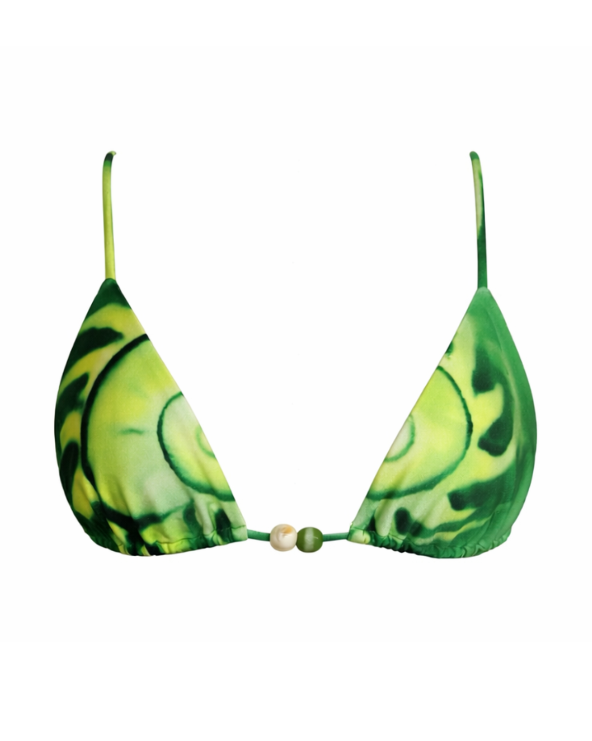 Emeralys Green Shell Print Triangle Bikini Top