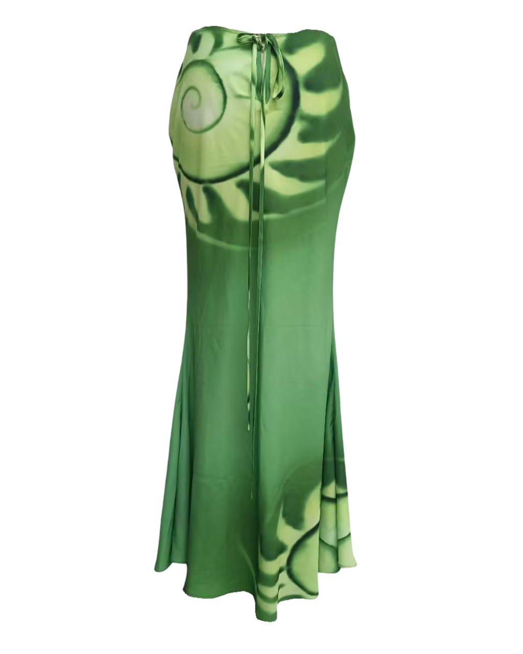 Emeralys Green Shell Print Maxi Skirt