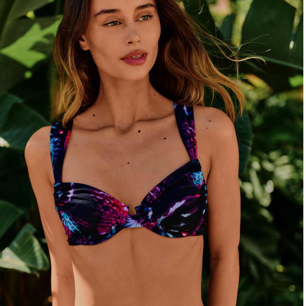 Nautilus Electric Shell Print Adjustable Bikini Top