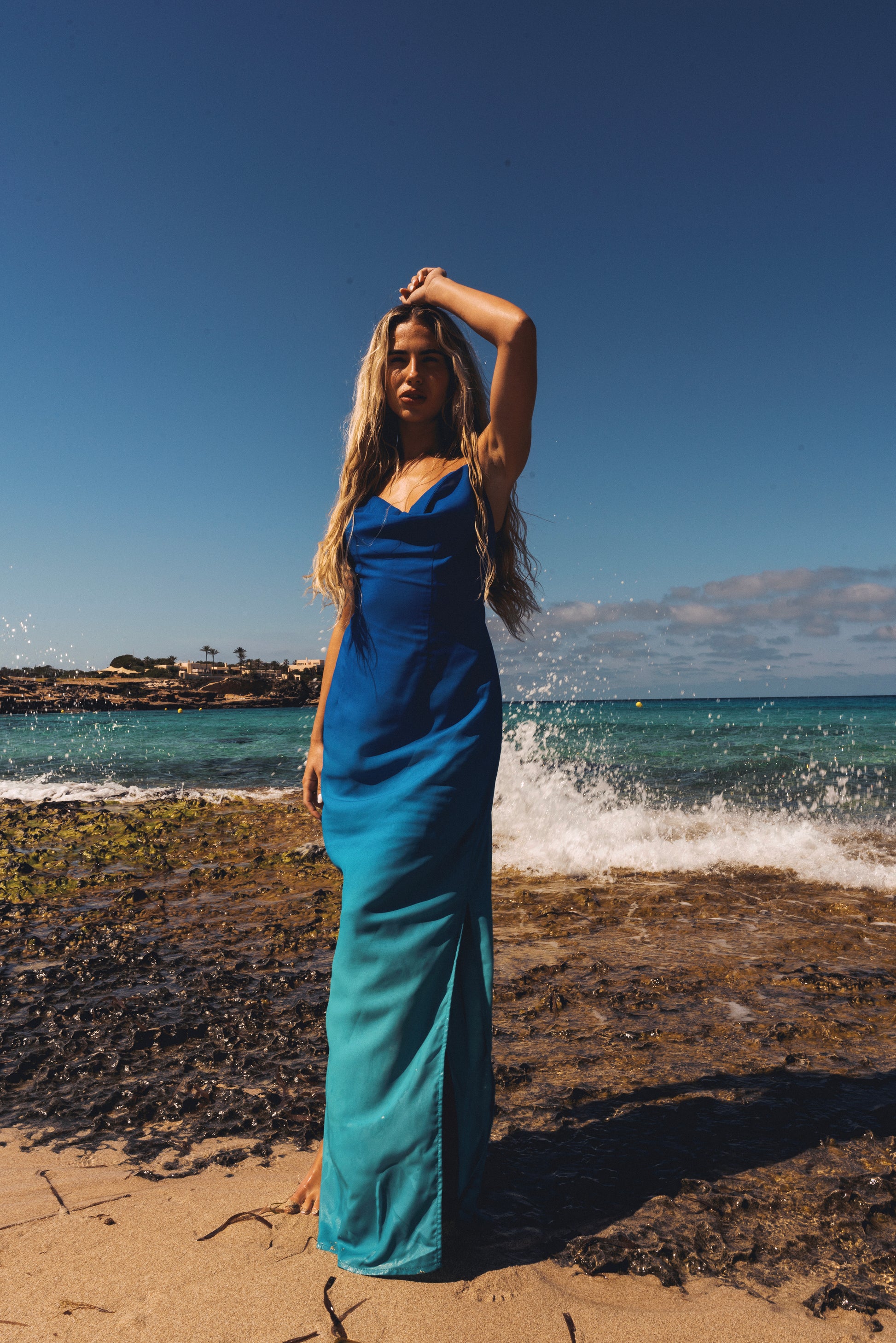 Oceania Ombrè Backless Maxi Dress Extra Small