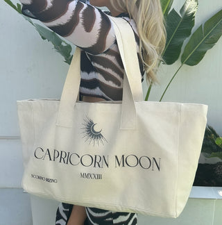 Capricorn Cotton Tote BagCapricorn slogan canvas tote bag. 100% cotton. Bag dimensions measure 48cm * 42cm * 40 cm. Cool wash only. Free delivery and returns in the UAE. All prices are incluCapricorn Cotton Tote Bag